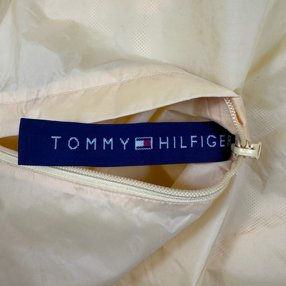 Tommy Hilfiger Golf Windbreaker Anorak Mens XL Yellow Y2K Quarter Zip Hooded - Picture 10 of 10